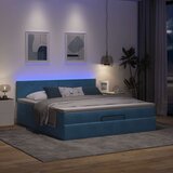 vidaXL Otomanski krevet s madracem&amp LED tamnoplavi 180x200cm baršunasti Cijene
