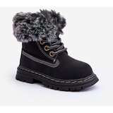 FR1 Children's Trapper Boots with Zip and Faux Fur Black Gerande Cene