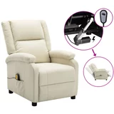  električna masažna fotelja od umjetne kože bijela
