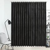 Furnova Zatemnitvena zavesa z obešali žametna antracitna 290x245 cm, (21918255) Cene