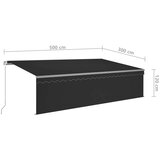 vidaXL Ročno zložljiva tenda s senčilom LED 5x3 m antracitna | Shoptok.si