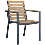 SUNFUN Vrtni stol Sunfun Carina (61 x 60 x 85 cm, jeklo in les, siva in rjava) Cene