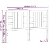  Uzglavlje za krevet sivo 146 x 4 x 100 cm od masivne borovine | shoptok.hr