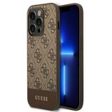 Guess PU 4G Stripe Zadní Kryt pro iPhone 14 Pro Brown Ovitek za telefon Vijolična Cene