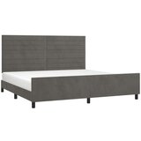  Posteljni okvir z vzglavjem temno siv 200x200 cm žamet, (20735386) | Shoptok.si