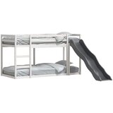  Krevet na kat s toboganom i ljestvama bijeli 90x190 cm borovina | shoptok.hr