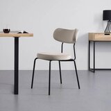 Bessagi Home stol lea, bež, žamet | Shoptok.si