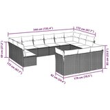vidaXL 13-dijelni set vrtnih sofa poliratan s jastucima svijetlosivi | shoptok.hr