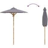 Vrtni suncobran Tamno siva Ø 150 x 210 cm bambus | shoptok.hr