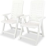 Maison Chic Nastavljivi vrtni stoli - Stol za vrt 2 kosa plastika bele barve JS58, (21878545) | Shoptok.si