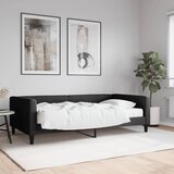 vidaXL Dnevni krevet s madracem crni 100 x 200 cm od tkanine Cijene