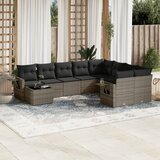 Maison Chic Seti vrtnega pohištva - Vrtna garnitura - Vrtni pohištvo set 10-delna z blazinami siv poli ratan, (21819081) | Shoptok.si