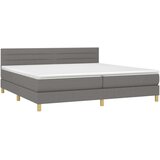  Box spring postelja z vzmetnico temno siva 200x200 cm blago, (20899292) | Shoptok.si