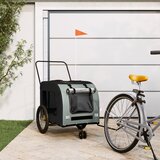 Prikolica za bicikl za ljubimce crno-siva od tkanine i željeza | shoptok.hr