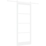  Klizna vrata 93 x 232 cm Masivna borovina i staklo Bijelo | shoptok.hr