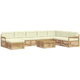  Set vanjskih sofa 9 kom. Bijela i krem Čvrsto drvo akacije | shoptok.hr