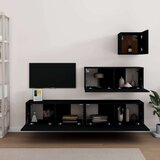  4-dijelni set TV ormarića crni od konstruiranog drva | shoptok.hr