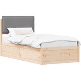  Posteljni okvir z oblazinjenim vzglavjem Svetlo siva, (5000101824) | Shoptok.si