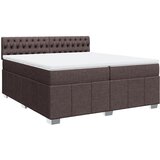 vidaXL Box spring postelja z vzmetnico temno rjav 200x200 cm blago, (21321134) | Shoptok.si