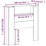  Vzglavje z LED lučmi Bela 100 x 16,5 x 103,5 cm Konstruiran les, (5000109097) | Shoptok.si