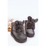 Boto Children's snow boots with fur lining and ear details gray Betty | Shoptok.si