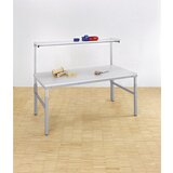 RAU Sistem delovnega mesta, ročna nastavitev višine na 650 - 1000 mm, osnovna miza z nivojsko polico, ŠxG 1200 x 700 mm | Shoptok.si