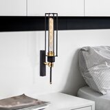 Hanah home zidna lampa E27 socket, crno-zlatna Cene
