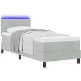  LED Box Spring Krevet Svijetlo siva 80 x 200 cm Baršun | Eponuda.ba