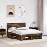  Okvir za krevet s uzglavljem Dimljeni hrast 140 x 200 cm - Dimljeni hrast 140 x 190 cm | shoptok.hr