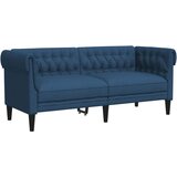 Maison Chic kavč - Sofa - Kanape dvosed Chesterfield modra tkanina, (21726613) | Shoptok.si