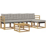 vidaXL Zunanja garnitura za sedenje 6 pcs Bela in svetlo siva, (5000280362) | Shoptok.si