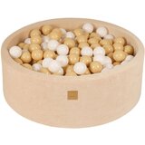 MeowBaby Bazen z žogicami, 90x30 cm z 200 žogicami, Velvet, Ecru: Bela/Bež, (21295016) | Shoptok.si