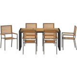  Vrtni set za objed 7 pcs Siva i smeđa poliratan | shoptok.hr