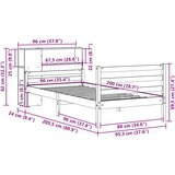  Krevet s regalom za knjige bez madraca bijeli 90x200cm borovina | shoptok.hr