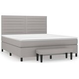  The Living Store Box spring postelja z vzmetnico svetlo siva 160x200 cm žamet - Box Spring Postelja, (21450198) | Shoptok.si