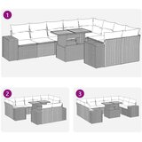vidaXL 10-dijelni set vrtnih sofa s jastucima crni poliratana bagrem | shoptok.hr