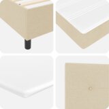 Box Spring Krevet s Madracem u Krem Boji - 100x200 cm Tkanina | shoptok.hr