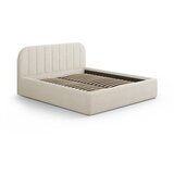 Windsor & Co Sofas Kremno bela oblazinjena zakonska postelja s prostorom za shranjevanje z letvenim dnom 200x200 cm Juno – | Shoptok.si
