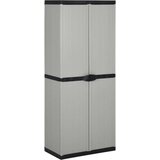  Vrtni ormarić za pohranu s 3 police sivo-crni 68 x 40 x 168 cm | shoptok.hr