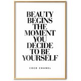  Plakat - Coco Chanel 60x90 Zlatni okvir | shoptok.hr