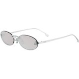 Fendi First Crystal Grey Oval Sunglasses - ONE SIZE (54) u