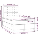  Box spring postelja z vzmetnico temno siva 120x200 cm blago, (20930630) | Shoptok.si