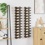  Zidni stalci za vino za 12 boca 2 kom crni željezni | shoptok.hr