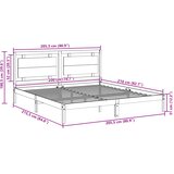  Dugi okvir kreveta bez madraca 200 x 210 cm masivno drvo | shoptok.hr