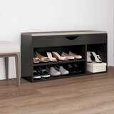  Klupa za cipele s jastukom siva 104x30x49 cm konstruirano drvo | shoptok.hr