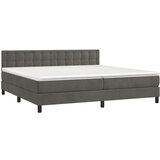  Box spring postelja z vzmetnico temno siva 200x200 cm žamet, (20789980) | Shoptok.si