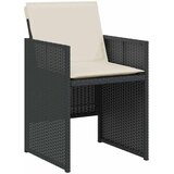  3-dijelni bistro set s jastucima crni od poliratana | shoptok.hr