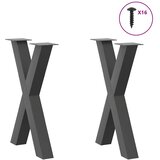  Noge za blagovaonski stol u obliku slova X, 2 kom, antracit, 60 x (72-73) cm, čelik | shoptok.hr