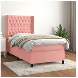 vidaXL Box spring krevet s madracem ružičasti 90x190 cm baršunasti Cijene