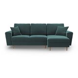 Cosmopolitan Design Petrolej zelena baršunasti sklopiva/s prostorom za odlaganje kutna garnitura Kyoto – | shoptok.hr